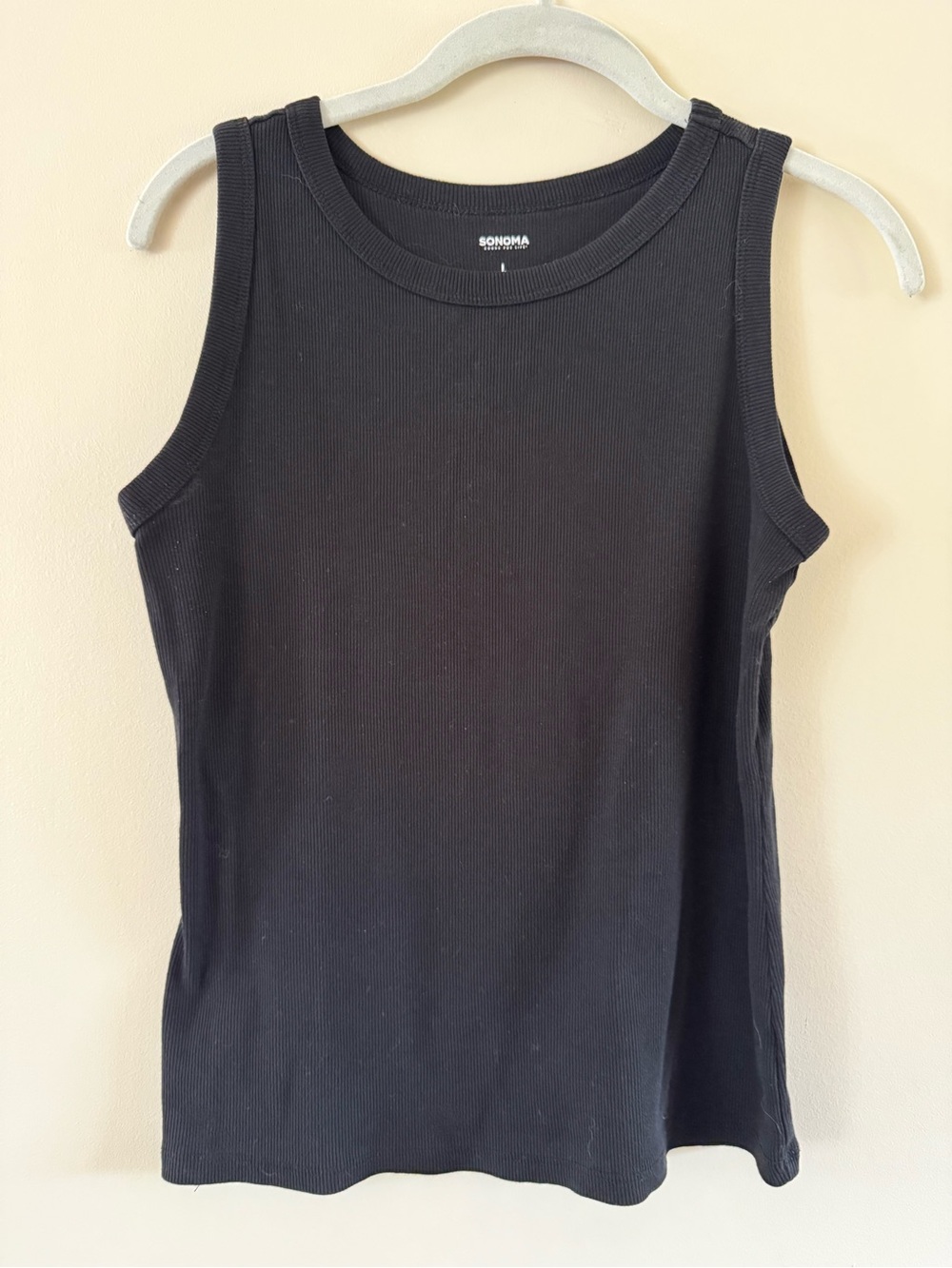 Sonoma Black Ribbed Tank Top
